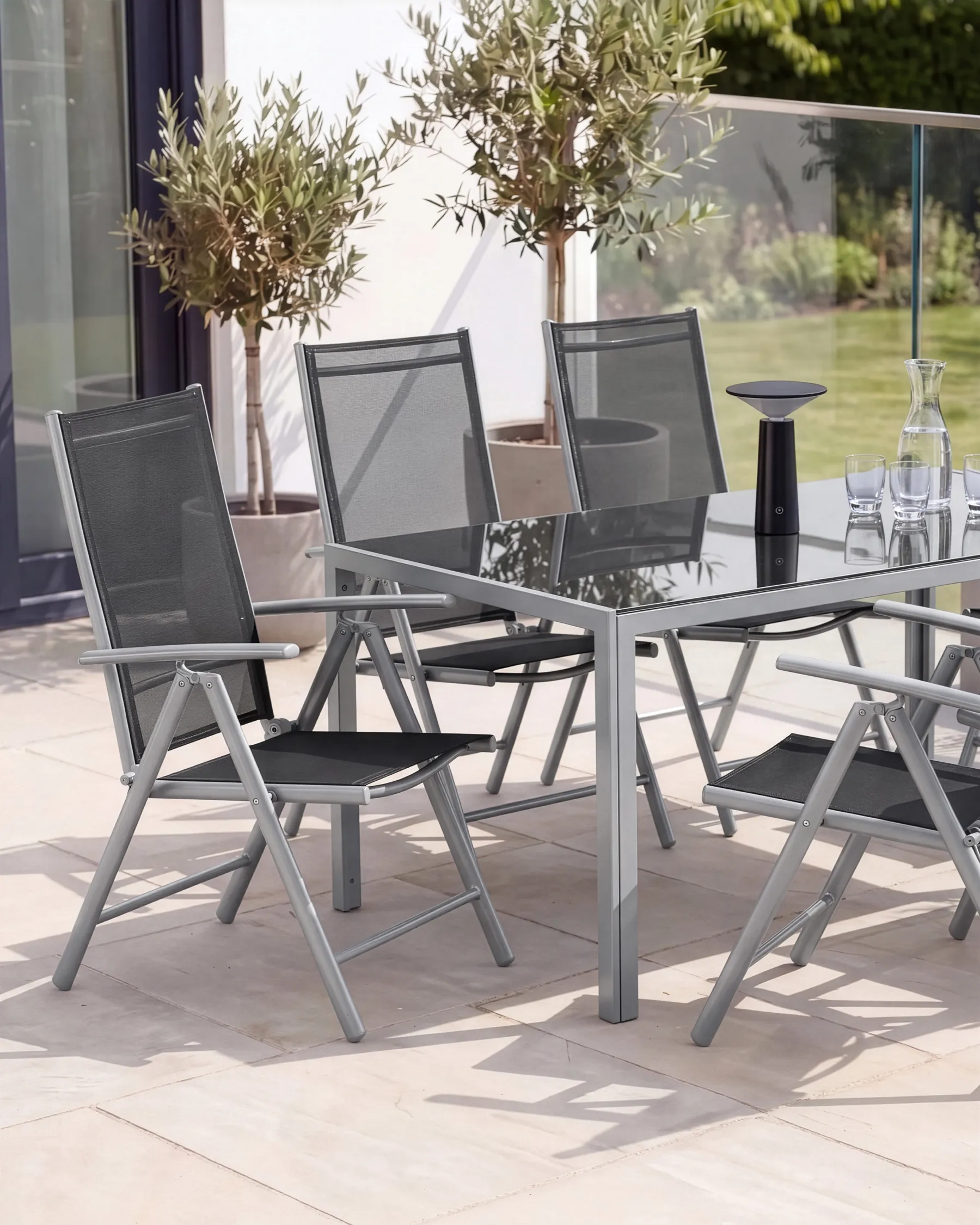 Set of 6 Garden Chairs CATANIA Metal Black_705110