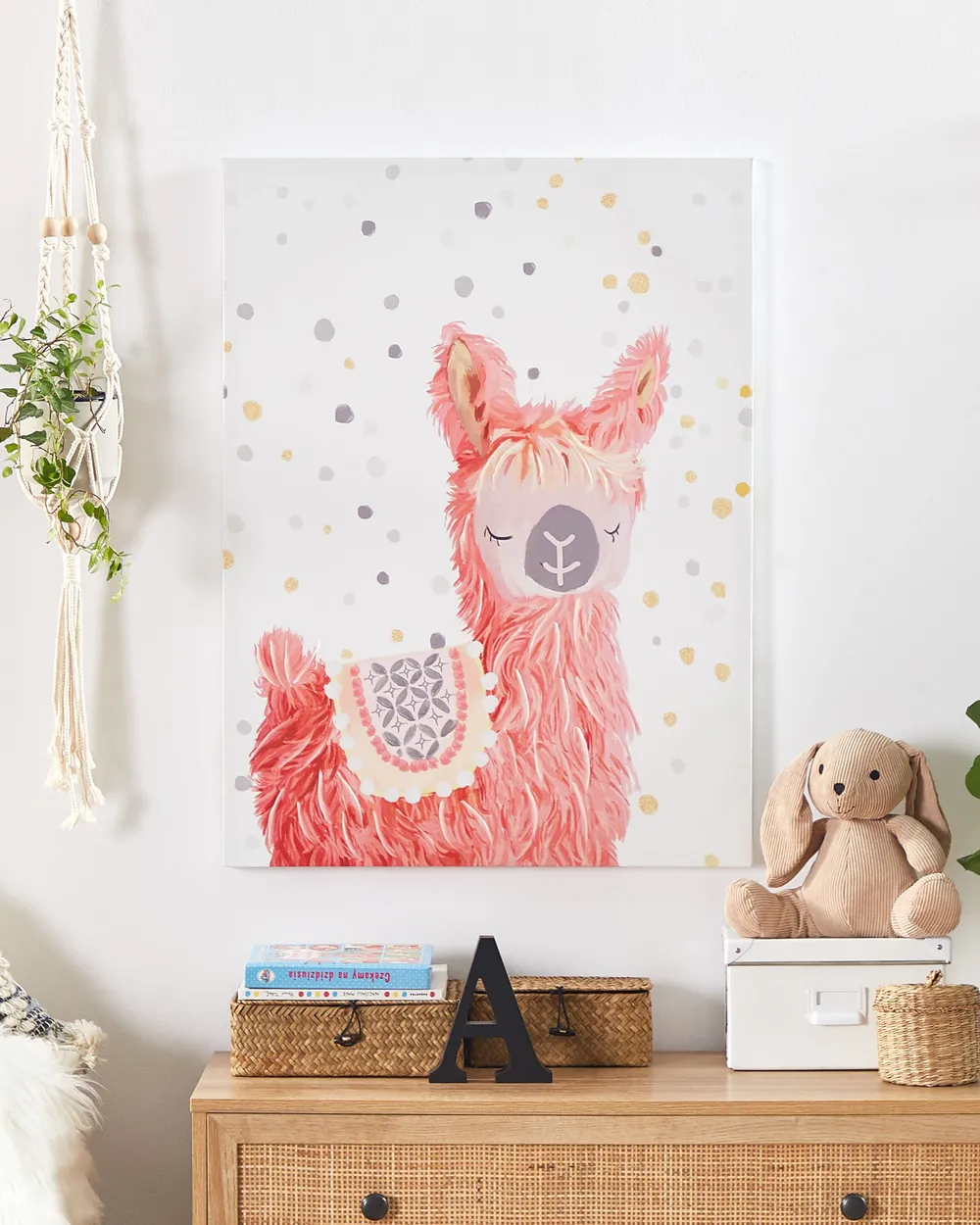 Canvas AFASSA Animal Motif 60 x 80 cm Pink