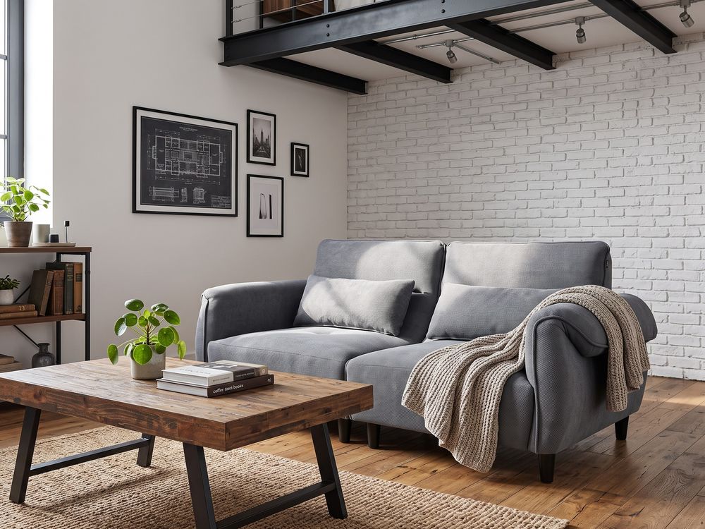 Sofa 3 Seater WETLAN Fabric Dark Grey