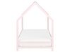 Dřevěný domeček dětská postel 90 x 200 cm pastelově růžová APPY_913275