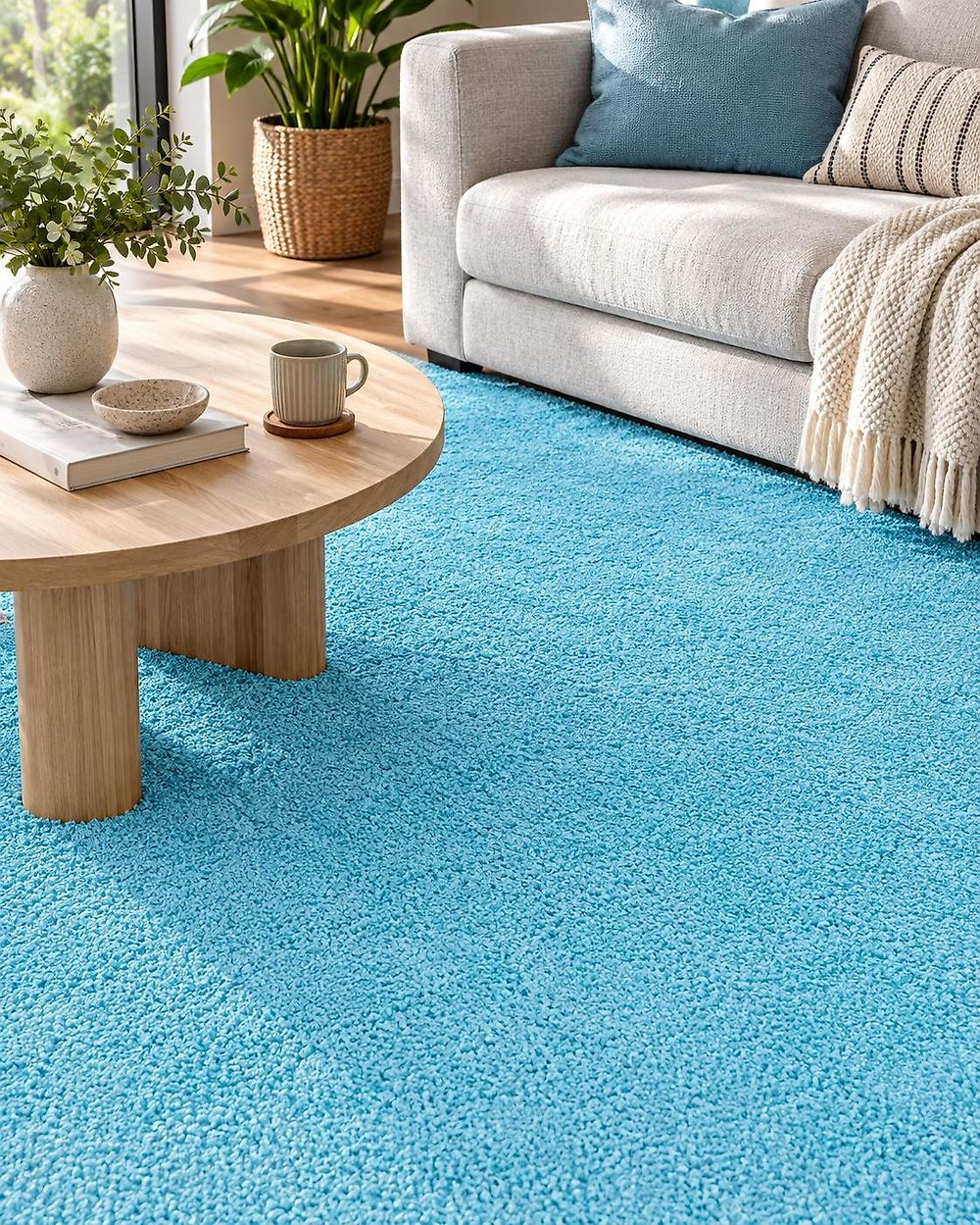 Tappeto Shaggy DEMRE Azzurro 140 x 200 cm
