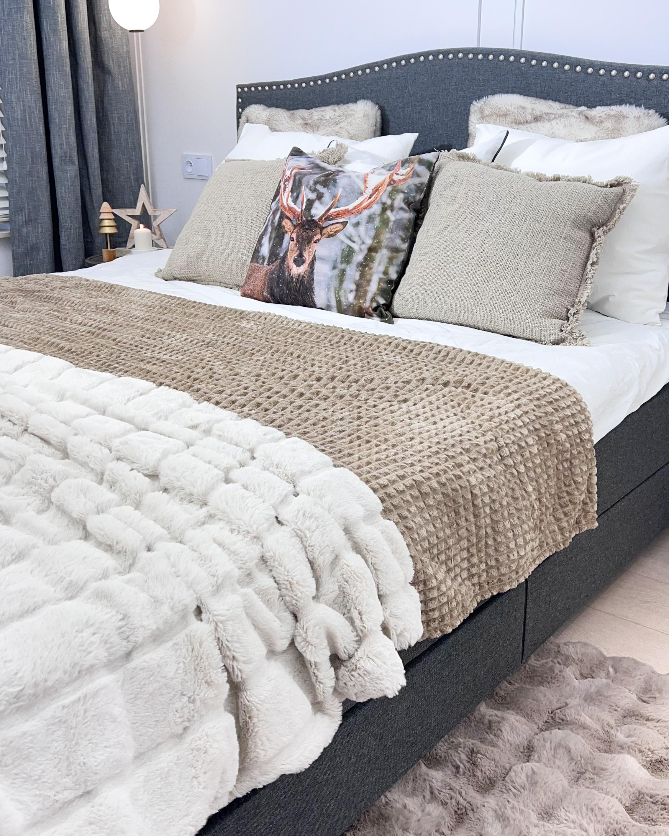 Bett mit Schubladen MONTPELLIER Stoff Dunkelgrau 160 x 200 cm_955902