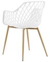 	Conjunto de 2 sillas de comedor blanco/madera clara NASHUA_775299