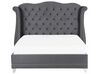 Velvet EU Double Size Bed Grey AYETTE_832138