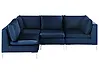 Modular Corner Sofa 4 Seater EVJA Velvet Navy Blue Right Hand