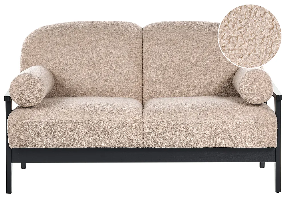 Sofa dla 2 osób PILARNE Boucle Beżowy