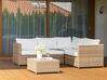 Lounge Set Rattan hellbraun 4-Sitzer linksseitig Auflagen cremeweiss AVOLA_932994