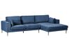 3-Sitzer Ecksofa Samtstoff blau linksseitig FLAM_934574