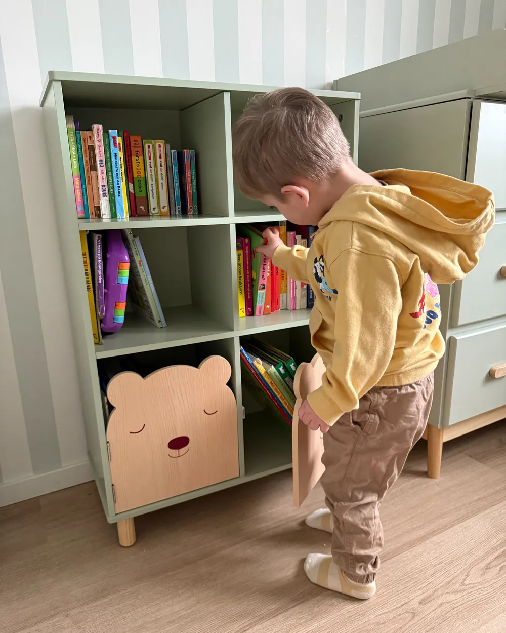 Regał na książki 3 półki NOBBY 90 cm Jasnozielony_1055360