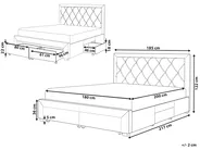 Bed with Storage Drawers LIEVIN Velvet Light Beige 180 x 200 cm (EU Super King)_902440