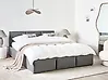 Ottoman Bed BOUSSE Velvet Dark Grey 160 x 200 cm (EU King Size)