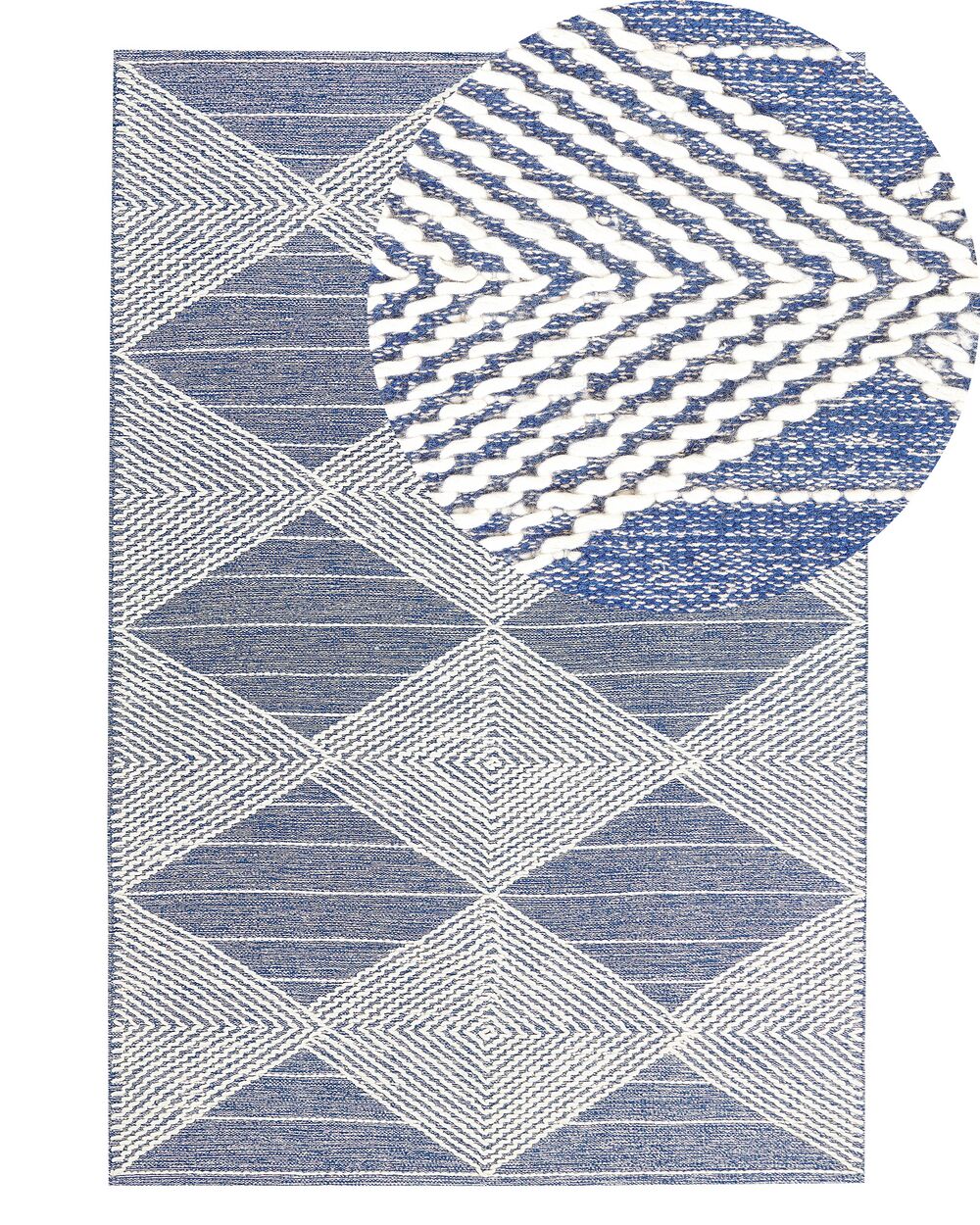 Rug DATCA Blue 140 x 200 cm Wool