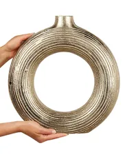 Wazon dekoracyjny COMAL 40 cm Metal Złoty_864186