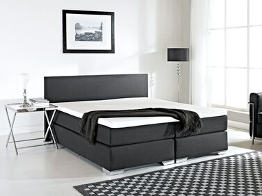 Fabric EU Super King Size Divan Bed Black PRESIDENT