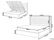 Ottoman Bed LUBBON Velvet Grey 180 x 200 cm (EU Super King)_766798