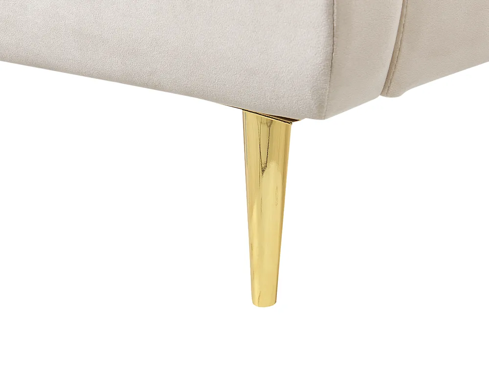 Bed Velvet FORBACH 140 x 200 cm (EU Double) Beige_843868
