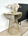 Wire Frame Side Table White Marble with Gold CHEYNES_920943