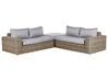 Conjunto de jardim modular 6 lugares em rattan sintético castanho claro PALERMO_929218