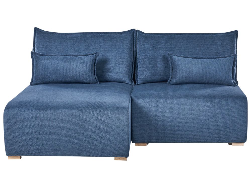 Canapé d'angle modulable NERBO Tissu Bleu Côté droit