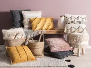 Set di 2 cuscini VAKAYAR 45 x 45 cm Cotone Rosa Trama floreale_768852