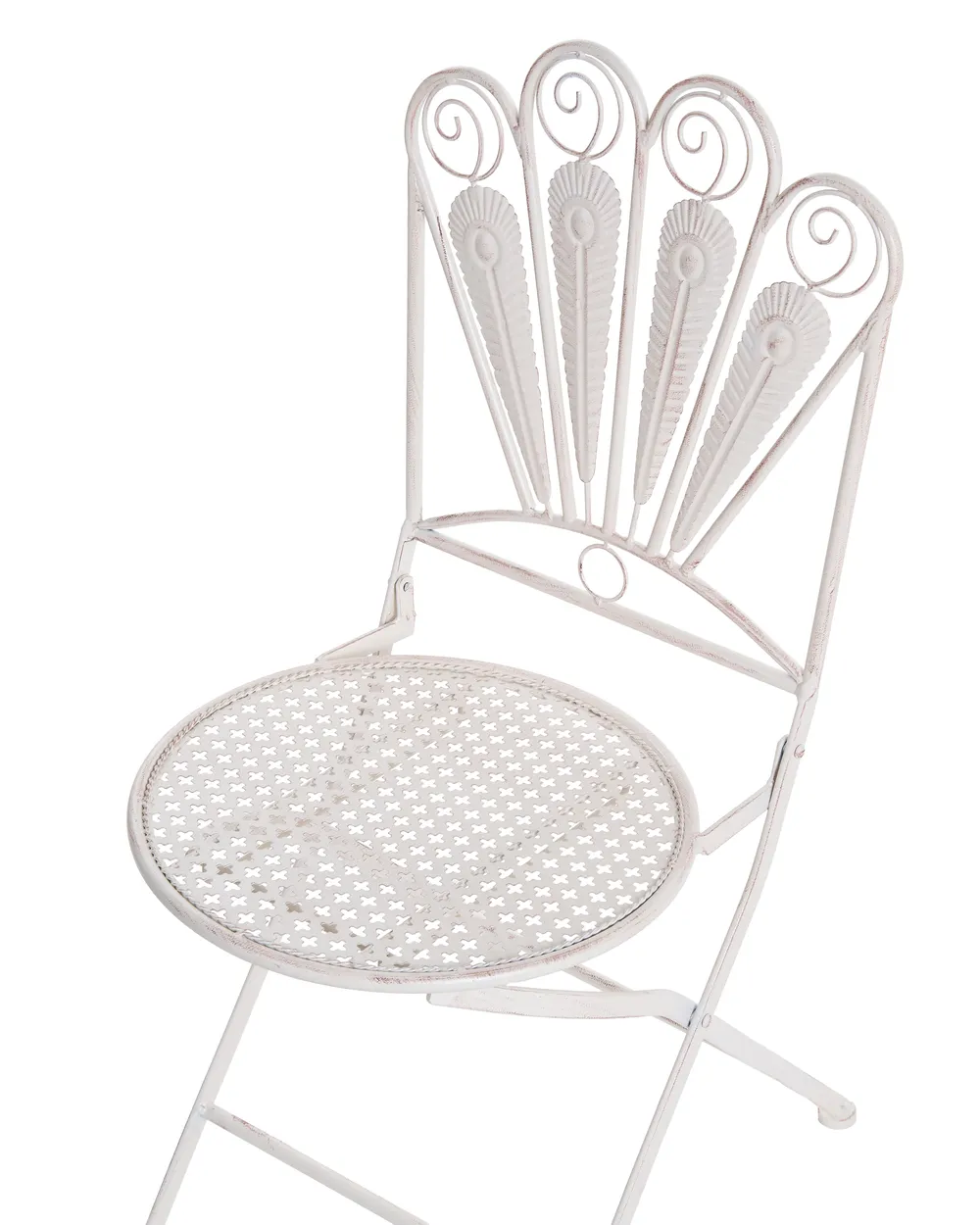 Set of 2 Garden Chairs PAVIA Folding Metal Off-White_1046260