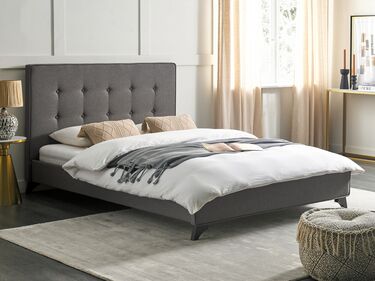 Fabric EU Double Size Bed Grey AMBASSADOR