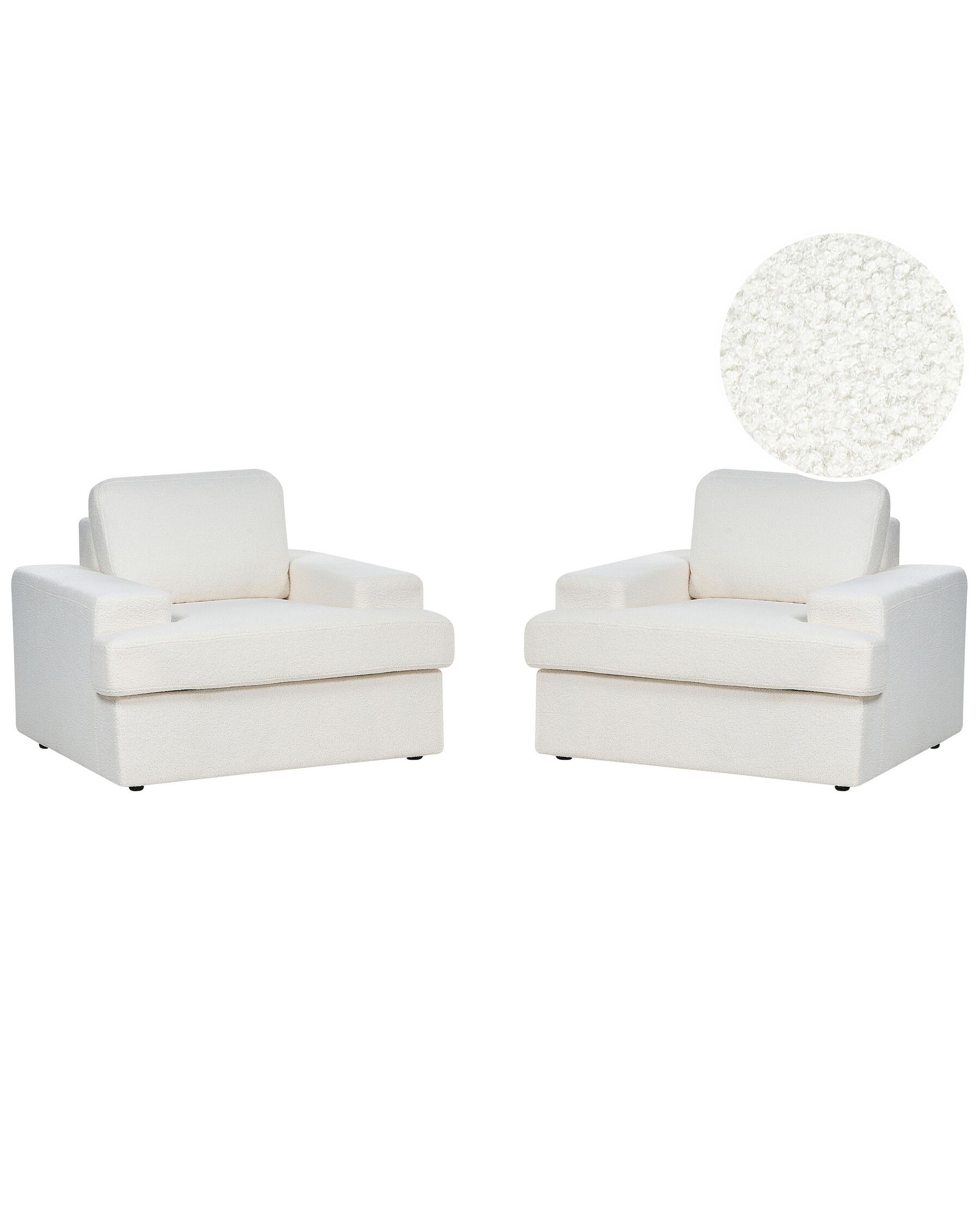 Set of 2 Boucle Armchairs White ALLA_893999