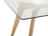 Jedálenský stôl so sklenenou doskou 180 x 90 cm svetlé drevo HUDSON_261756