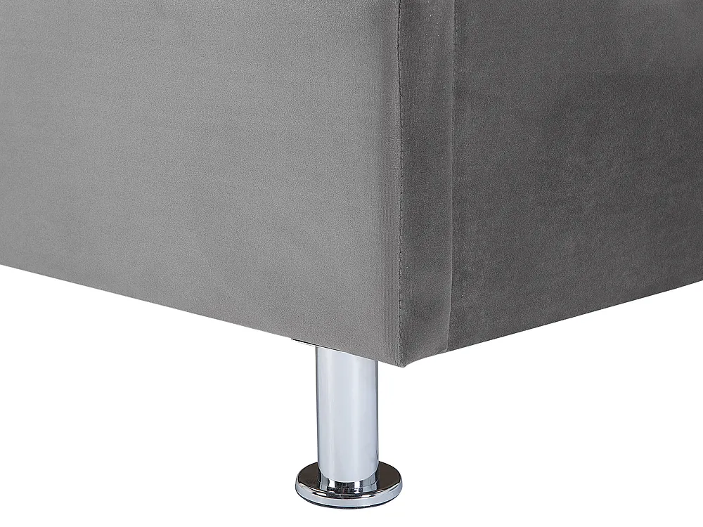 Letto contenitore METZ Velluto Grigio scuro 140 x 200 cm_736239