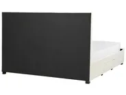 Bed with Storage Drawers LIEVIN Velvet Light Beige 180 x 200 cm (EU Super King)_902445