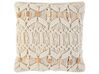 Set of 2 Cotton Macrame Cushions 45 x 45 cm Beige NICAEA_768944