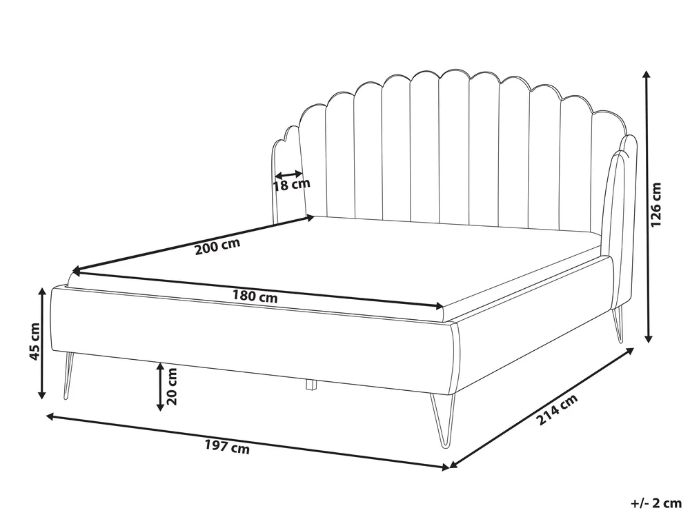 Bed Velvet AMBILLOU 180 x 200 cm (EU Super King) Taupe_902491