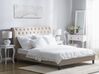 Luxusní béžová čalouněná prošívaná postel Chesterfield 180x200 cm REIMS_676192