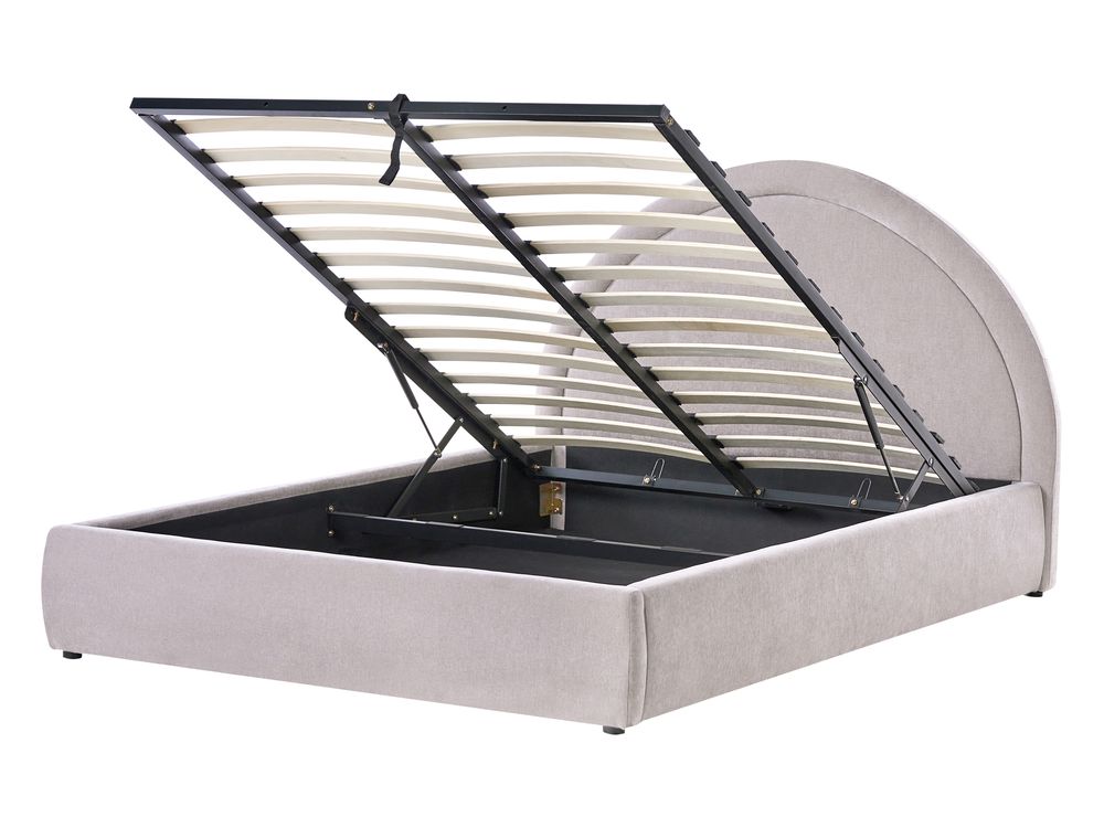 Ottoman Bed MOUZON Chenille Taupe 140 x 200 cm (EU Double)
