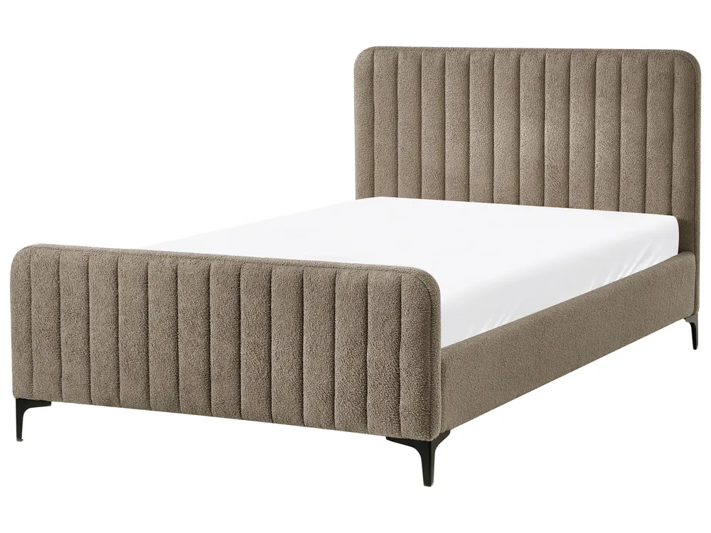 Bed Boucle LUNAN 120 x 200 cm (EU Small Double) Taupe_1025553