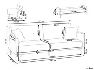 Sofa Bed 3 Seater LUCAN Fabric Green_914768