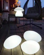 Set di 3 lampade decorative a LED per esterni FARALLON con telecomando Bianco_982930