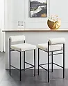 Set of 2 Bar Chairs AMAYA Boucle Off-White