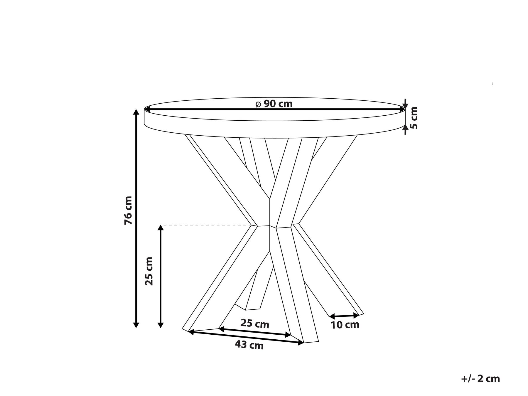 Garden Dining Table OLBIA 90 cm 90 cm Concrete Grey_806437