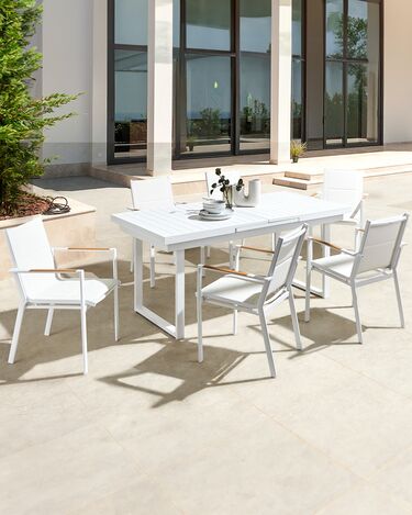 Set of 6 Garden Chairs White BUSSETO