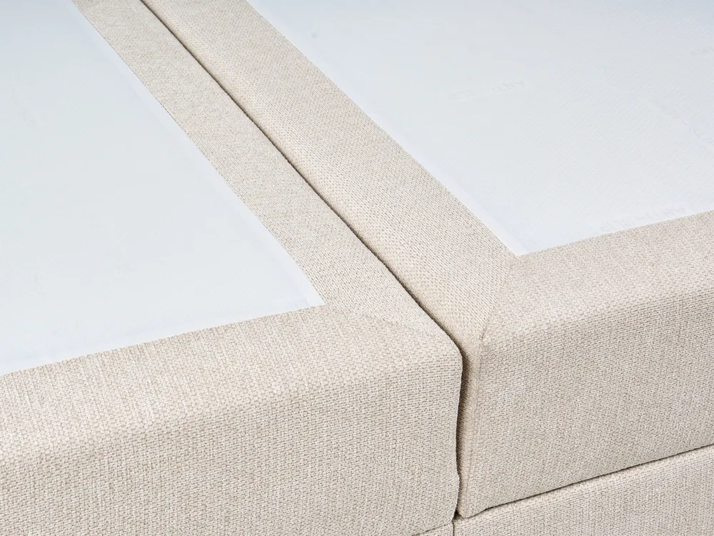 Boxspringbett mit Stauraum MAJOR Stoff Hellbeige 120 x 200 cm_1028007