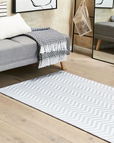 Runner Rug 70 x 200 cm White and Grey SAIKHEDA