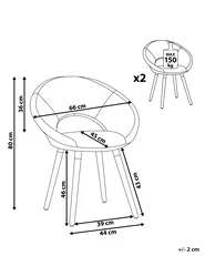 Set di 2 sedie da pranzo ROSLYN Tessuto Grigio chiaro_816686