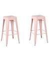 Sada 2 oceľových barových stoličiek 76 cm ružová CABRILLO_828622