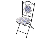 Set mobilier de grădină SIPONTO Metal Alb/Albastru_1155721