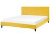 Čalouněná postel sametově žlutá 180 x 200 cm FITOU_777136