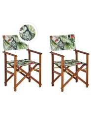 Set of 2 Garden Chairs CINE Acacia Wood Green_819223