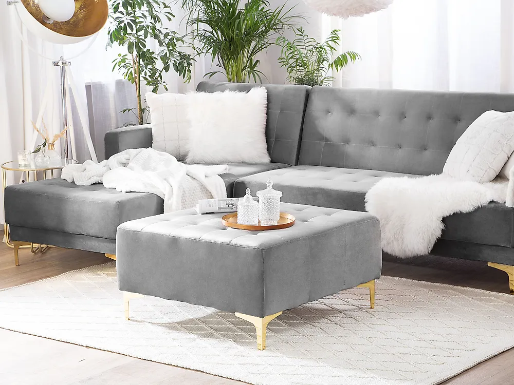 Ottoman ABERDEEN Velvet Grey_1172073