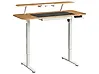 Schreibtisch elektrisch höhenverstellbar WILBANKS 120 cm x 60 cm mit USB-Anschluss Hellbraun / Weiß