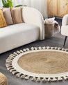 Jutový kulatý koberec ⌀ 120 cm béžový SAMSUN_839506